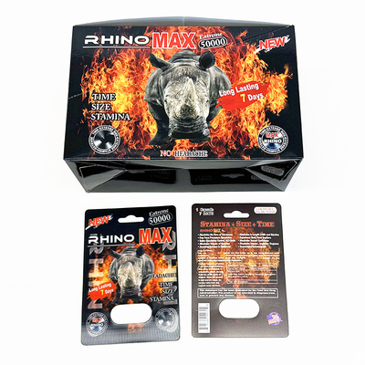 Buy Customized Rhino 69 Enhancing Pill Paper Packaging Box For Secure Dry Storage online manufacture
