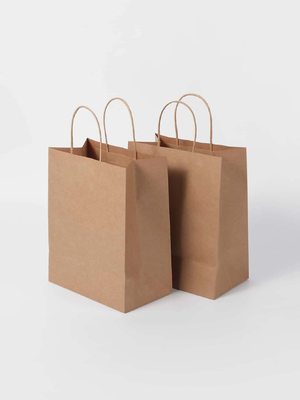Buy Twisted Handle Brown Paper Bags Brown Kraft Shopping Bags Lightweight online manufacture