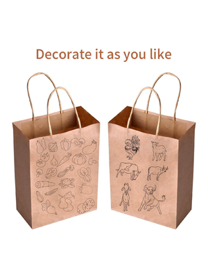 Offset Flexo Printing  Kraft Paper Bag Eco Friendly Gift Packaging